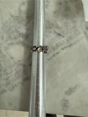 Pandora Silver Floral Ring with Opalescent Stones